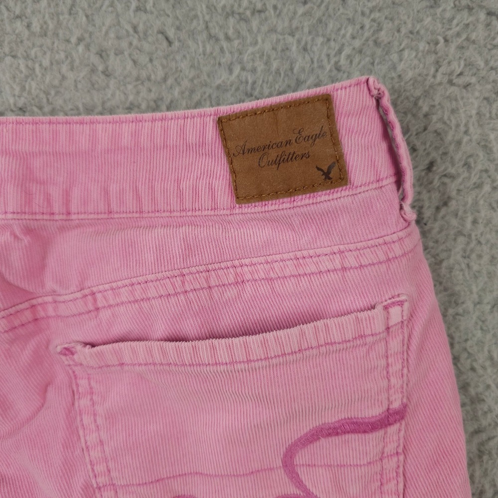 American Eagle Shorts Womens 0 Pink Corduroy Micro Mini Low Rise Cut Off Stretch - Picture 10 of 11
